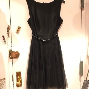 Adrianna Papell Black Tulle Cocktail Dress
